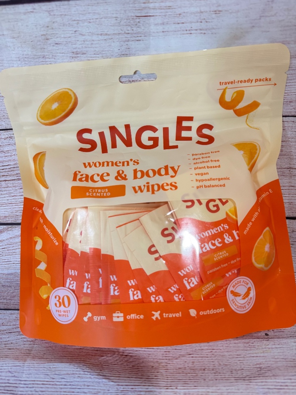 Swype Wipes Women's Face & Body Cleansing Wipes 30 PK CITRUS